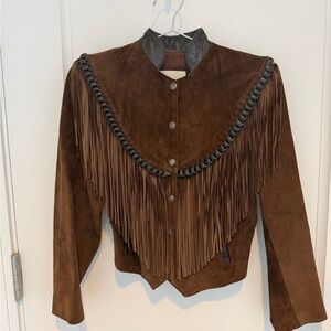 Brown Fringe Suede Jacket